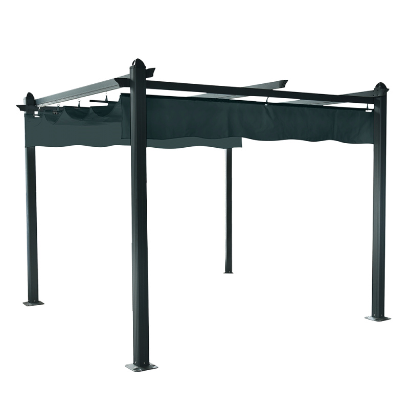 Pergola s posuvnou střechou, hliník, grafit PEPY LUX