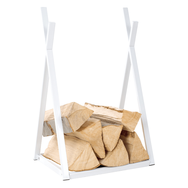 Stojan na dřevo, bílá, kov, SERGON