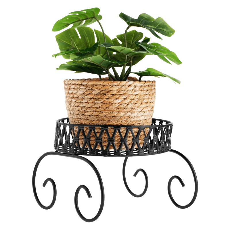 Stojan na květiny, kov, černá, RABIO