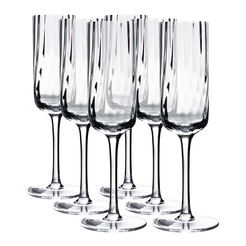 Sklenice na šampaňské, set 6 ks, 220 ml, čirá, GRANITY TYP 1