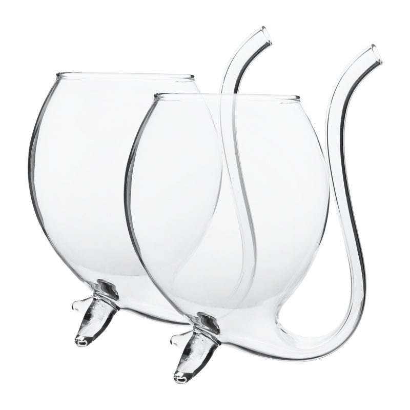 TEMPO-KONDELA TEARY, pohár na víno se zabudovanou brčkem, set 2 ks, 300 ml