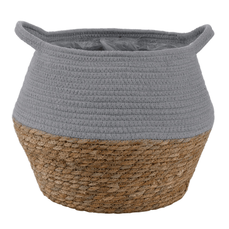 TEMPO-KONDELA ELIF, obal na květináč, šedá/přírodní, 26x29 cm