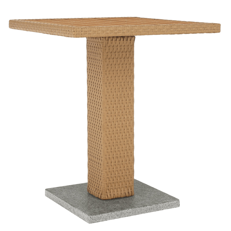 Zahradní, jídelní stůl, přírodní / ratan / mramor / Artwood, LADOL