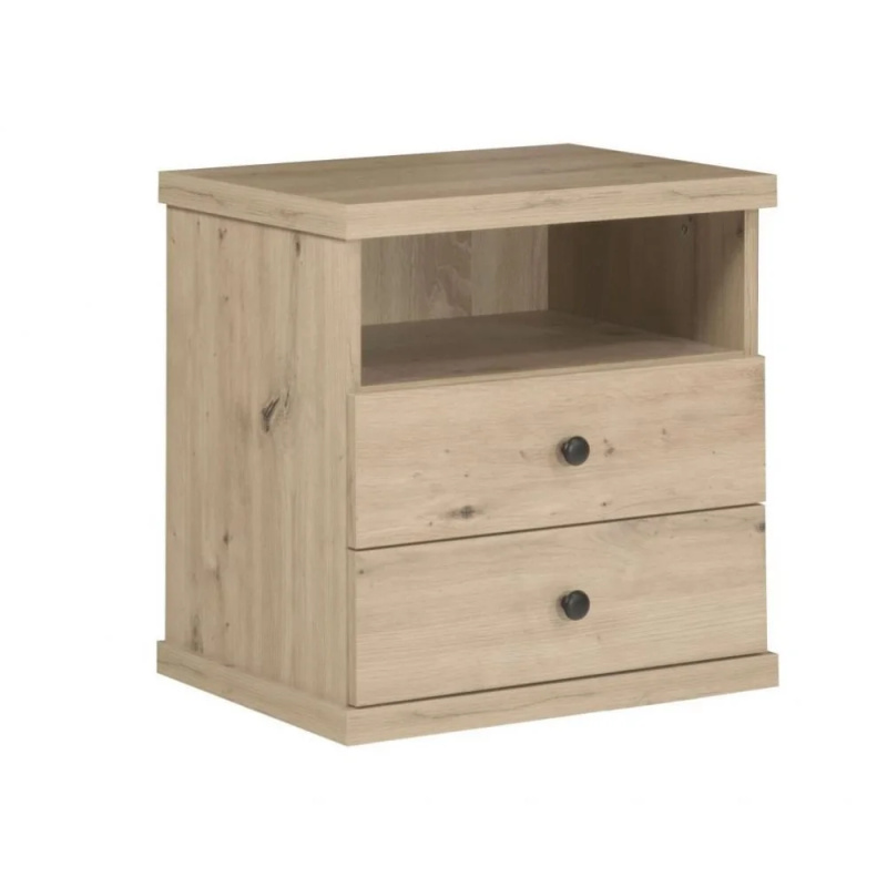 Noční stolek, dub artisan/černá, KOLI C-17