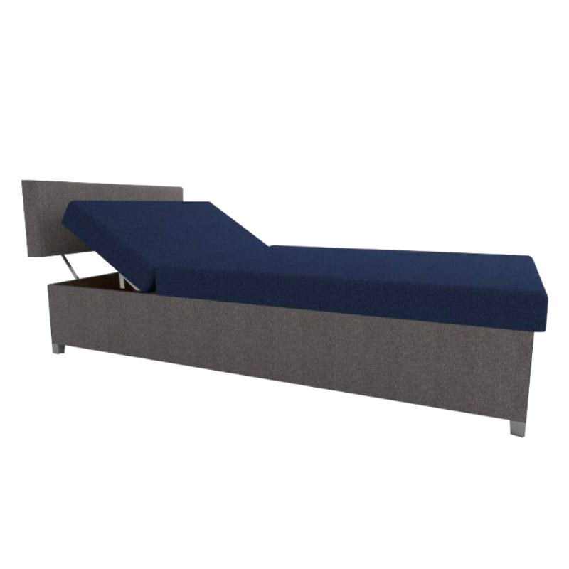 Polohovací válenda, šedá/modrá, DOMENA