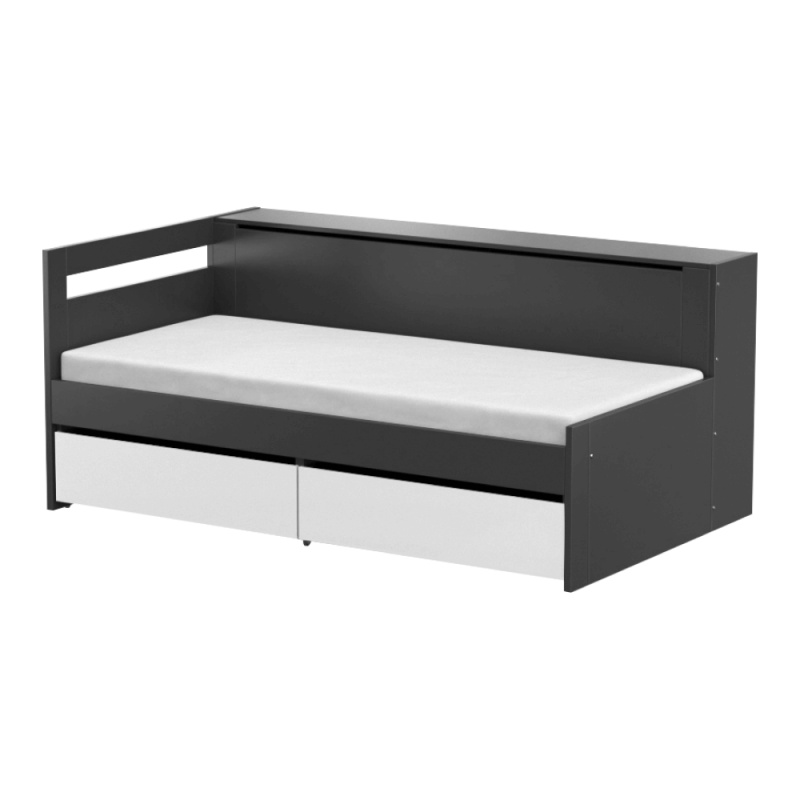 Rozkládací postel, grafit/bílá, REA CROBAT