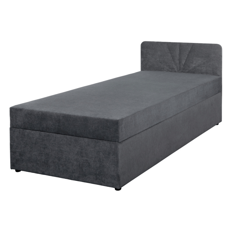 Boxspringová postel, jednolůžko, šedá, 90x200, univerzální, SUPA
