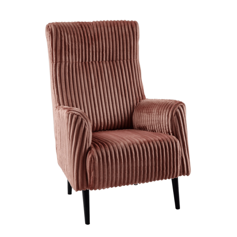 Křeslo ušák, starorůžová/černá, SAMY 1 R1, rozbalené zboží