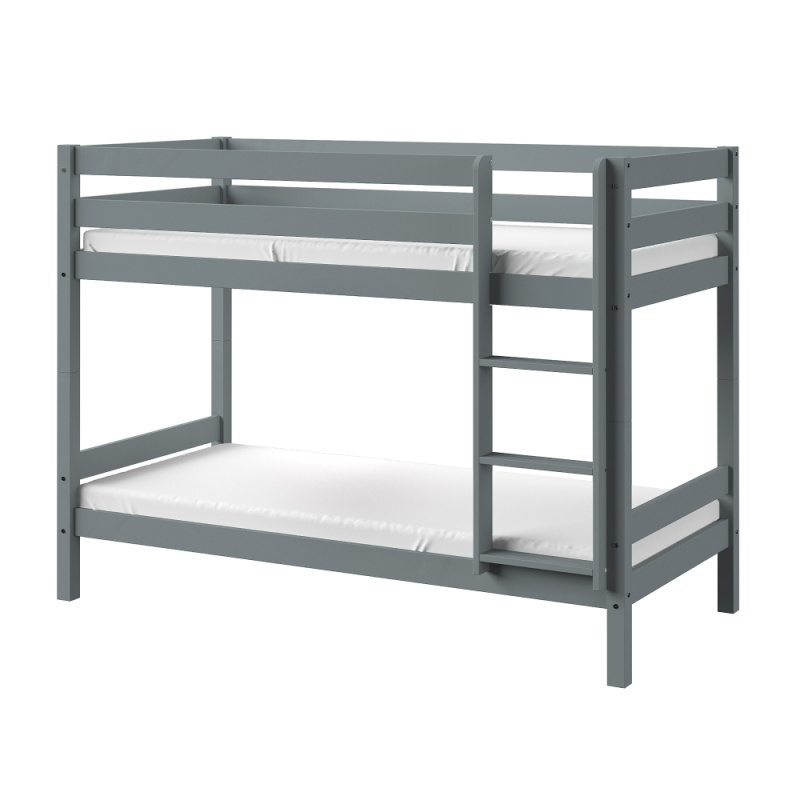 Patrová postel, masivní dřevo, šedá, OLAF