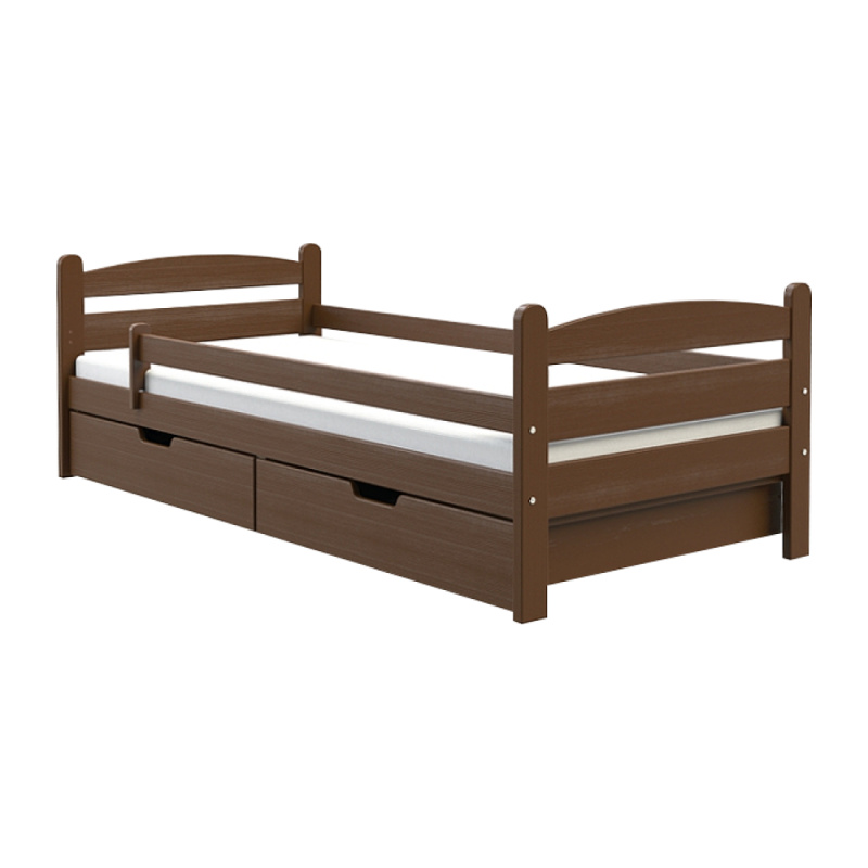 Postel se zábranou, ořech, 90x200, MAURICIUS