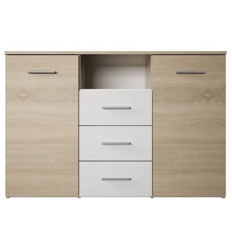 Komoda, dub sonoma/bílá, GABRIELA R1, rozbalené zboží