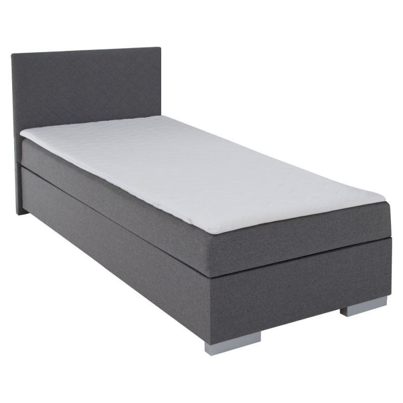 Boxspringová postel, jednolůžko, šedá, 90x200, univerzální, ADARA