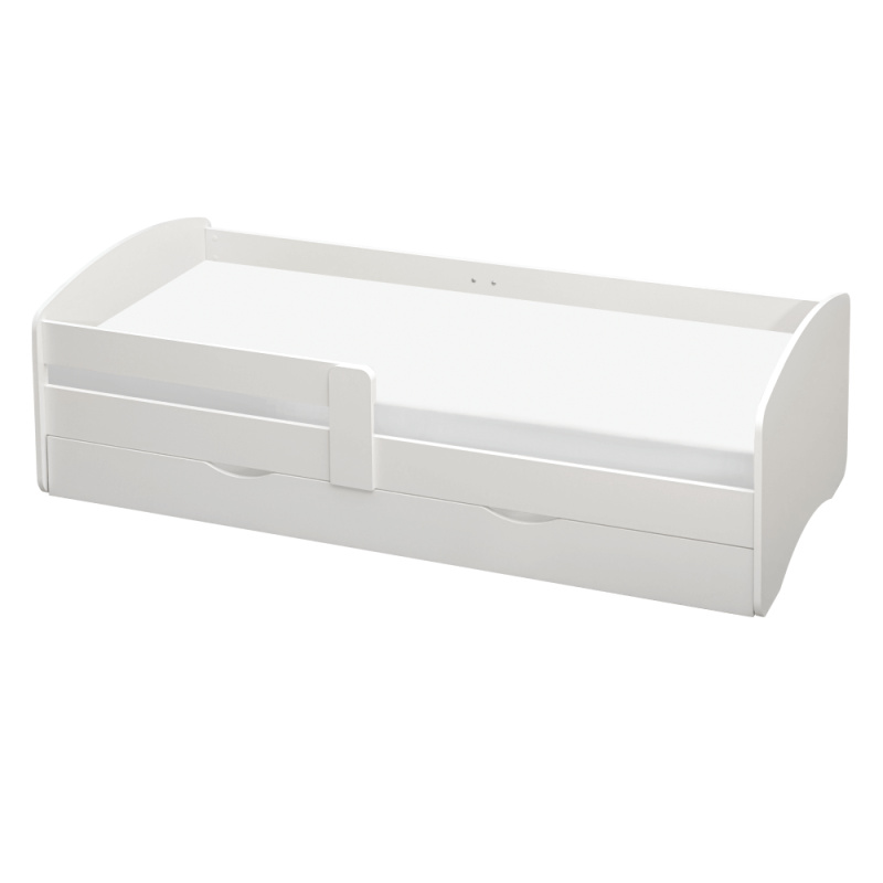 Postel s roštem a úložným prostorem 90x200, bílá, COCOLINO