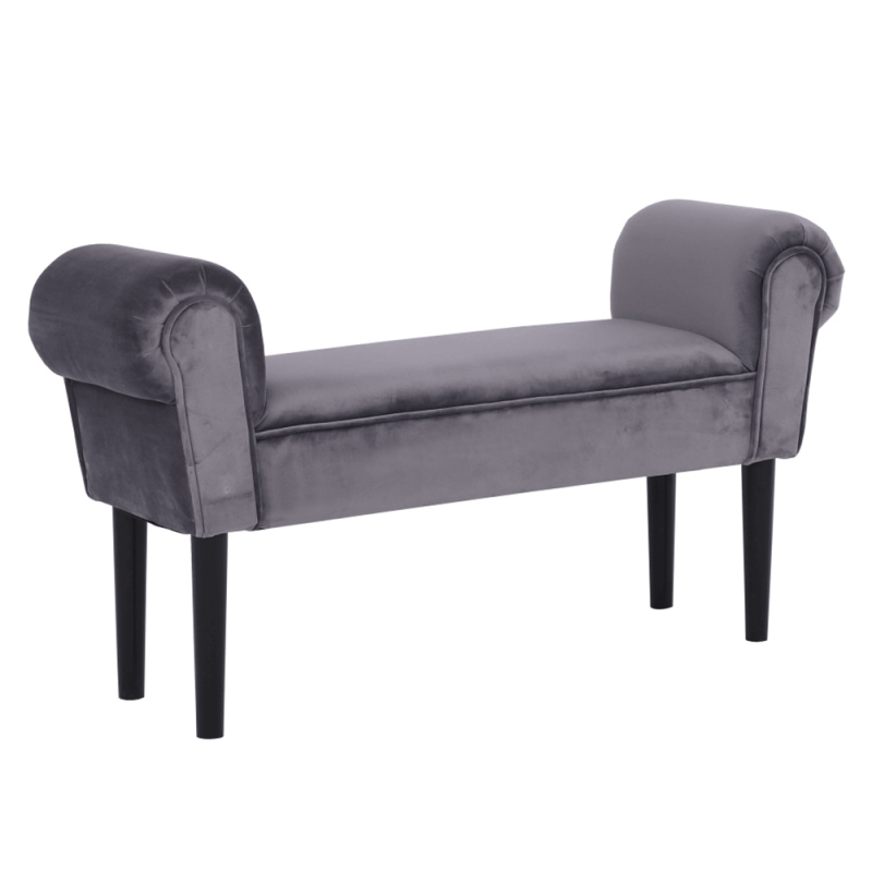 Lavice, Velvet látka, šedá/černá, BURDA P5, poškozené zboží