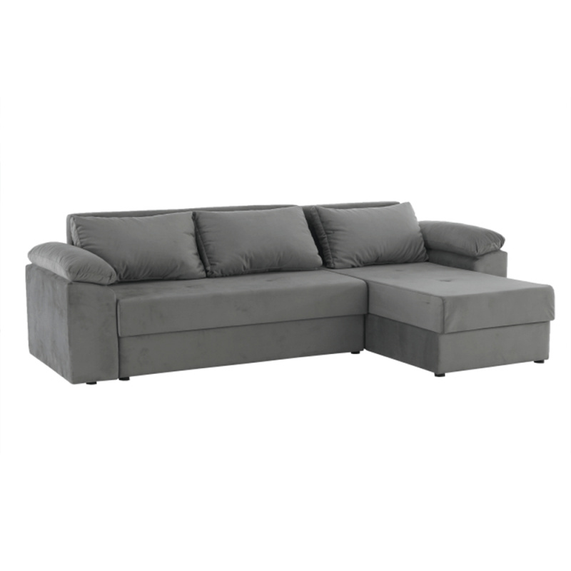 Rohová sedací souprava, univerzální, šedá, DALAS R1, rozbalené zboží