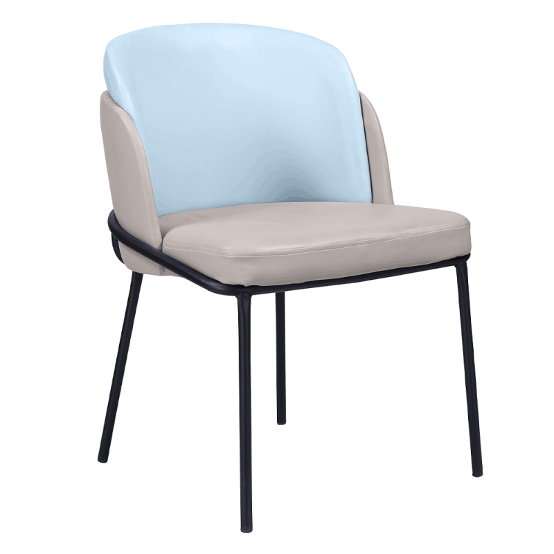 Designové křeslo, béžová/modrá, ekokůže, GANON P1, poškozené zboží