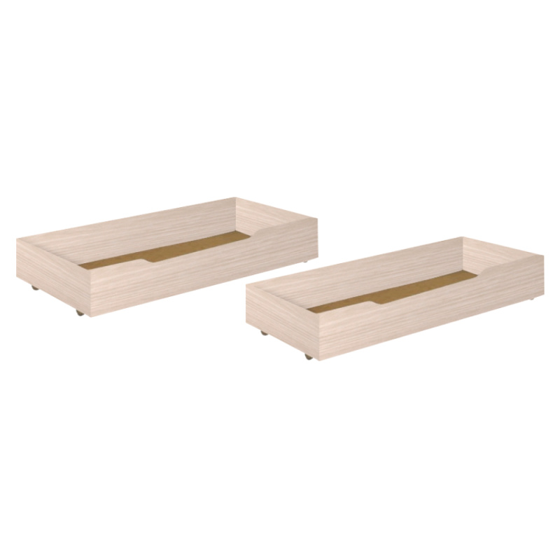 Úložný prostor pod postel 90x200, set 2 ks, dub bělený, MIX