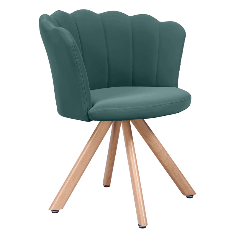 Designové křeslo, Art-deco, ekokůže, zelená, NOBIA P1, poškozené zboží