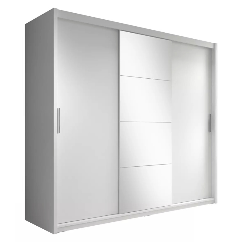 Skříň s posuvnými dveřmi, bílá, 235x216, CHIARA P4, poškozené zboží
