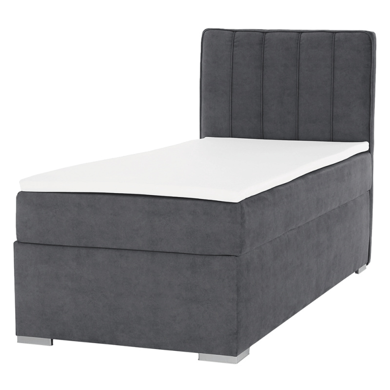 Boxspringová postel, jednolůžko, šedá, 90x200, pravá, AMIS P1, poškozené zboží
