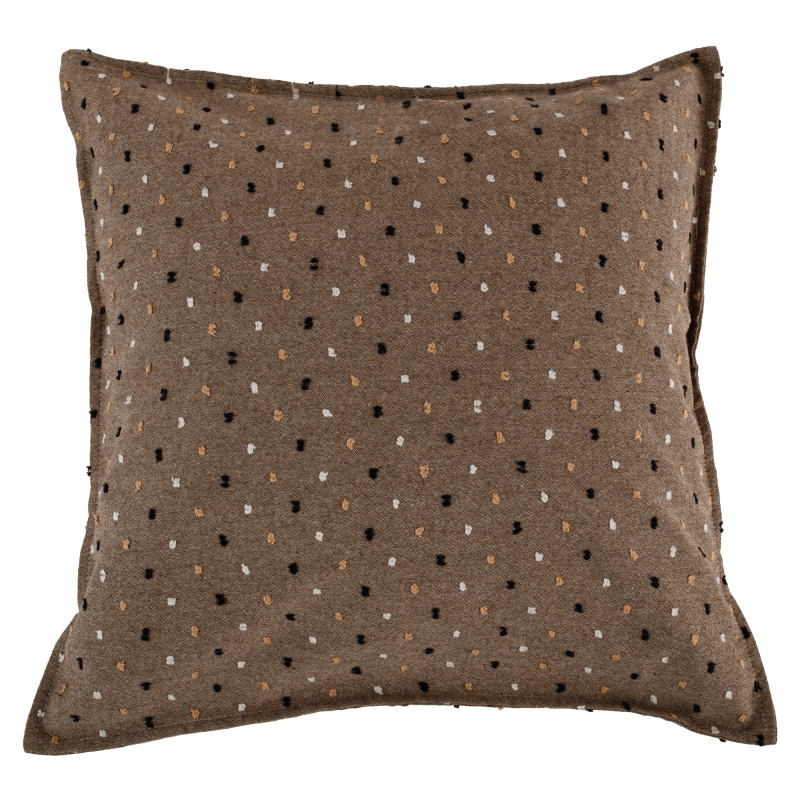 Polštář, 45x45, šedohnědá taupe/vzor, TENEN