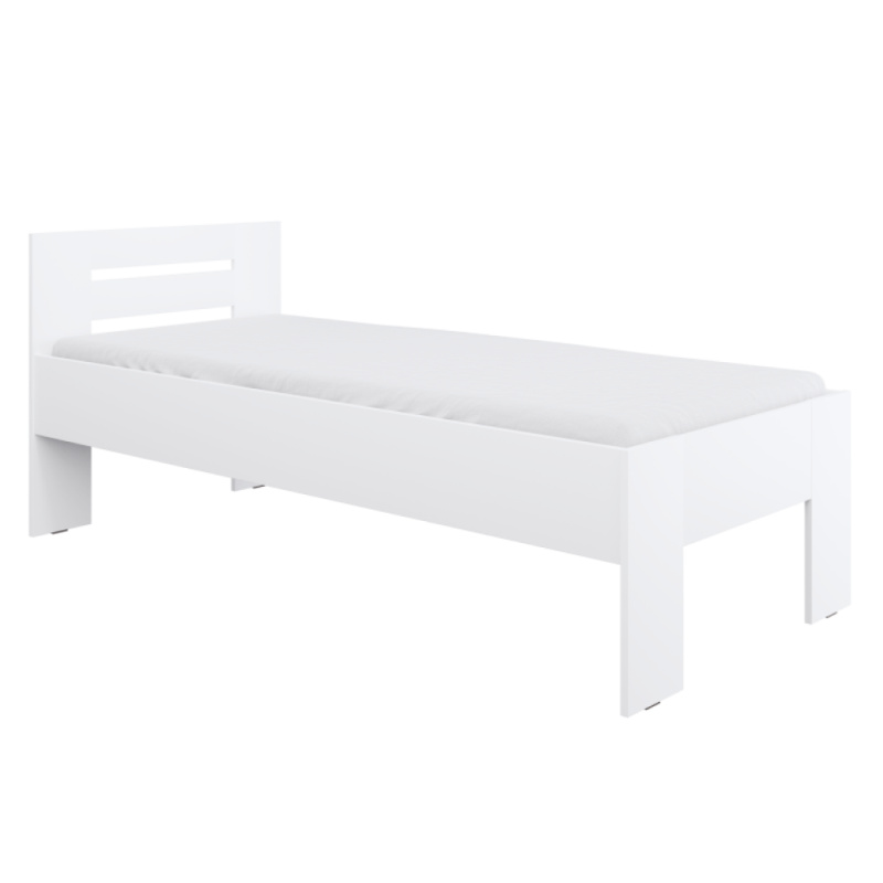 Postel, 90x200, bílá, BASIS