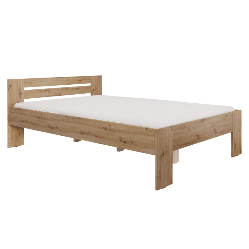 Postel, 140x200, dub artisan, BASIS