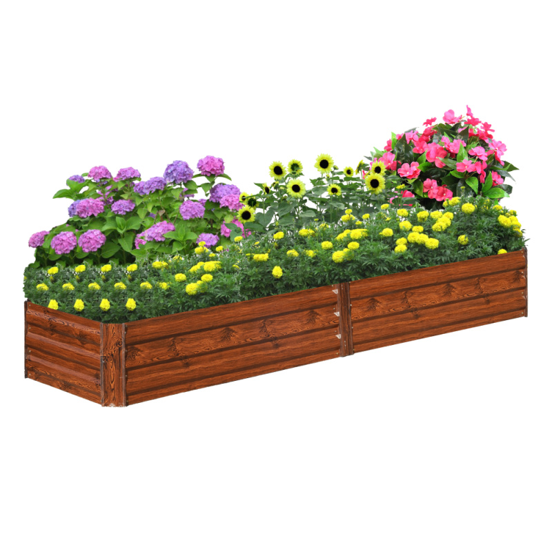 Vyvýšený záhon, hnědý, ocel, NONKY TYP 7