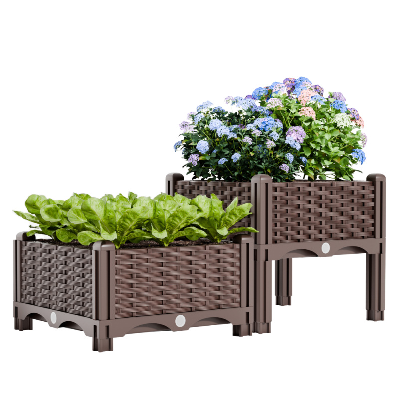 Dvojitý květináč, hnědá, UTLAN