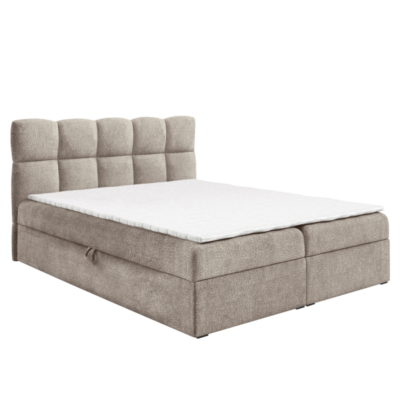 Boxspringová postel, 140x200, šedoběžová Taupe, NEGRY
