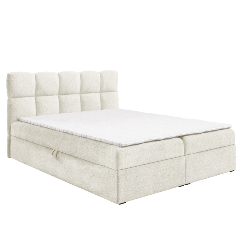 Boxspringová postel, 200x200, smetanová, NEGRY