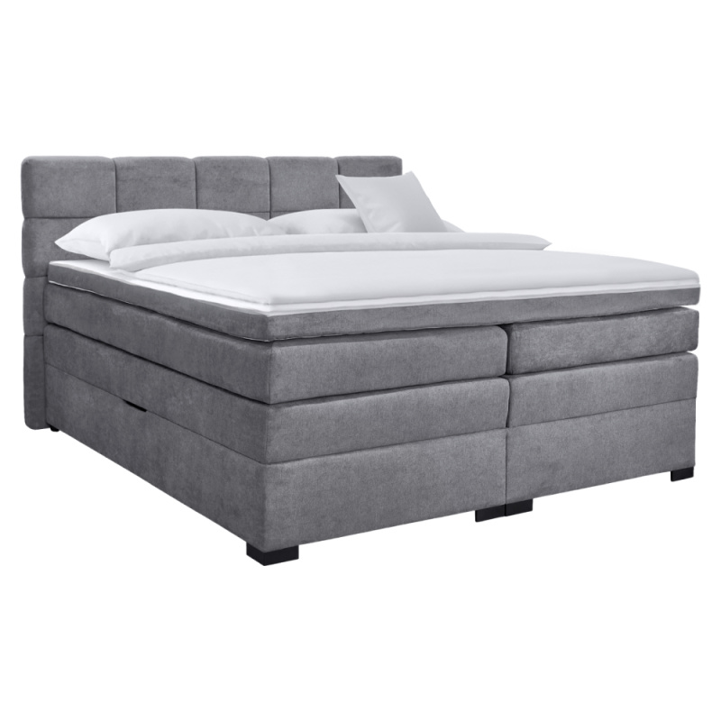 Boxspringová pocketová postel, 160x200, šedá, APRIL