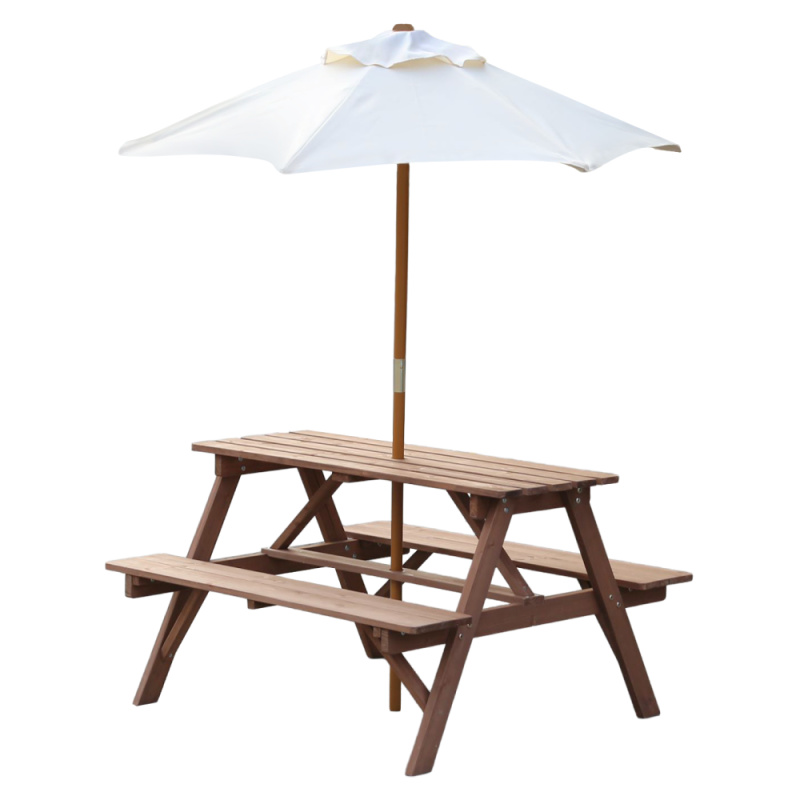 Dětské zahradní sezení se slunečníkem, hnědá/béžová, PADY