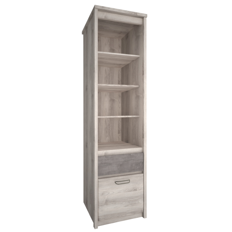 Otevřený regál 1D1S, kaštan nairobi/onyx, JESI NEW