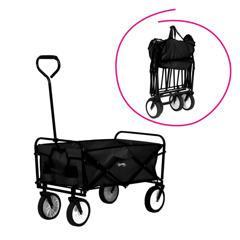 Zahradní vozík, skládací, černá, MABIN