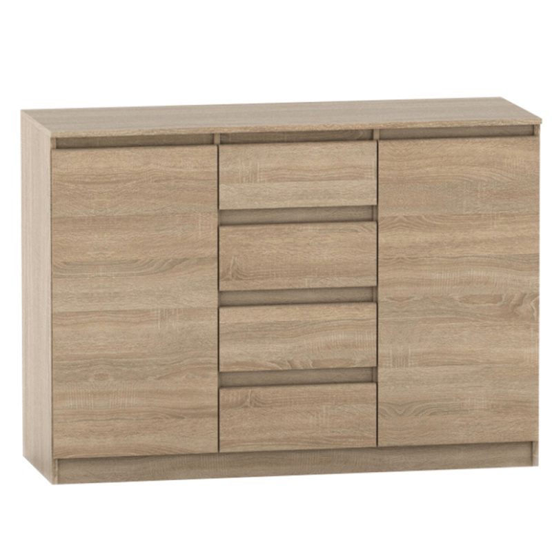2 dveřová komoda se 4 šuplíky, dub sonoma, HANY NEW 010 R1, rozbalené zboží