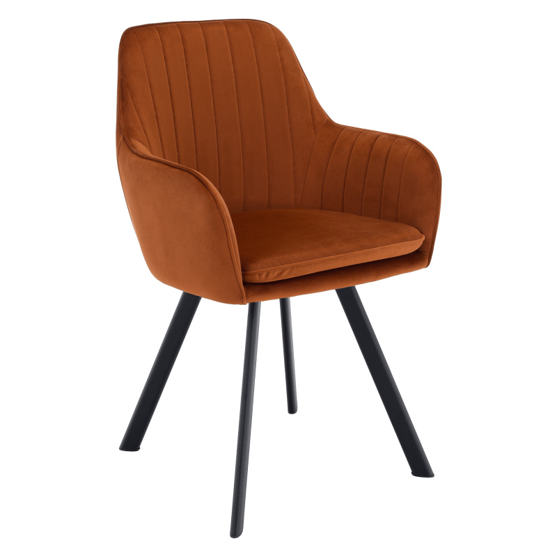 Designové křeslo, terakota Velvet látka, AURIL RP1, rozbalené zboží