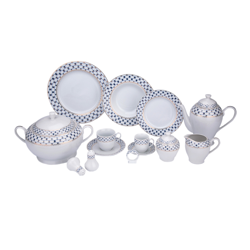 TEMPO-KONDELA GARIDA TYP 1, jídelní sada, set 57 ks, porcelán P1, poškozené zboží