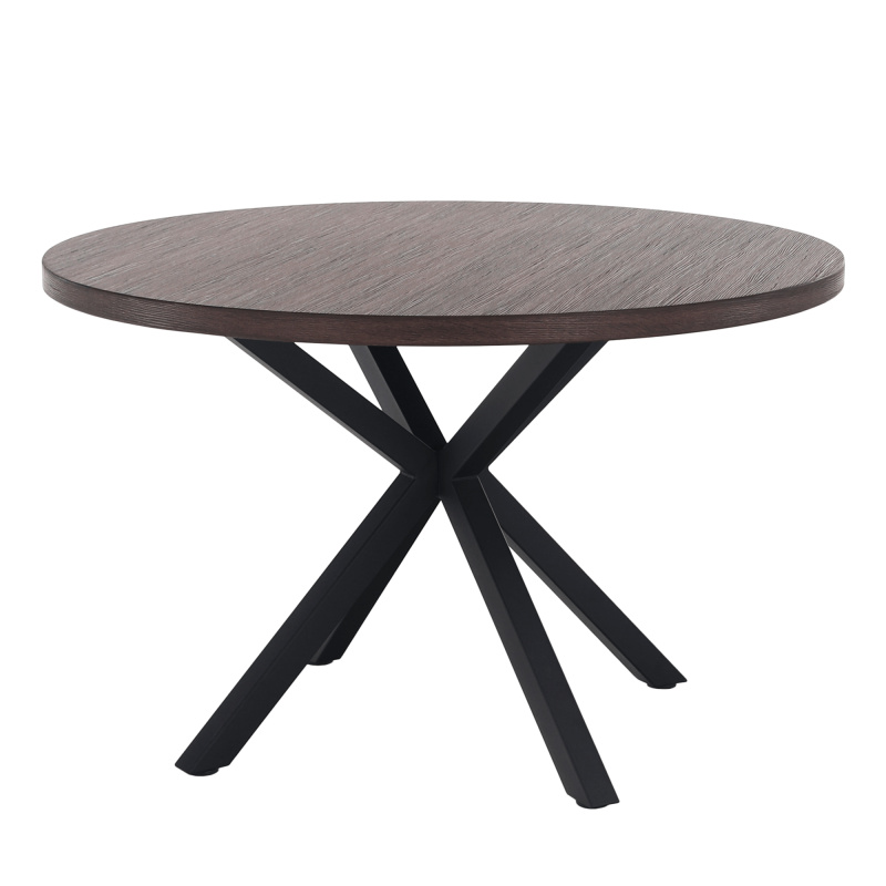 Jídelní stůl, tmavý dub/černá, průměr 120 cm, MEDOR P8, poškozené zboží