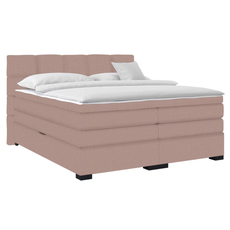 Boxspringová pocketová postel, 200x200, růžová, APRIL