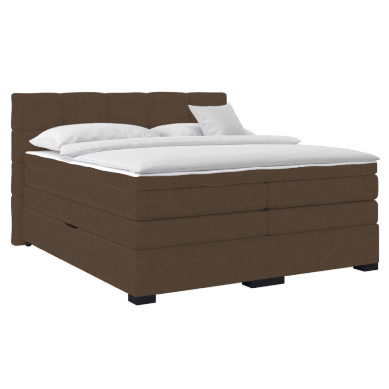 Boxspringová pocketová postel, 200x200, hnědá, APRIL
