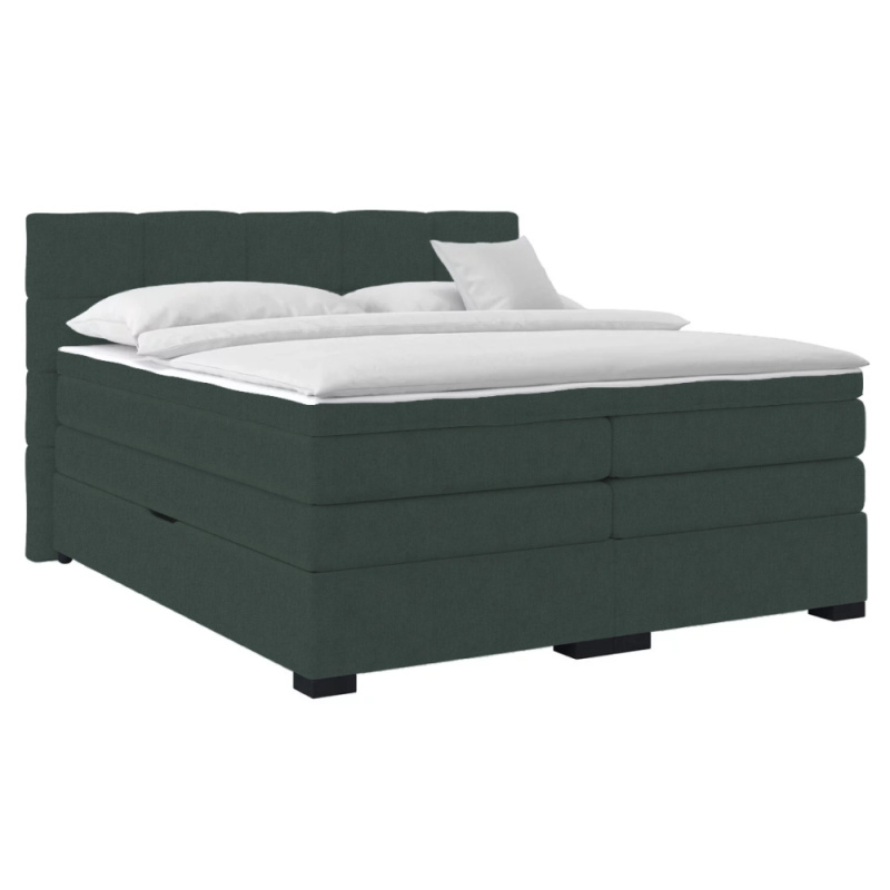 Boxspringová pocketová postel, 200x200, zelená, APRIL