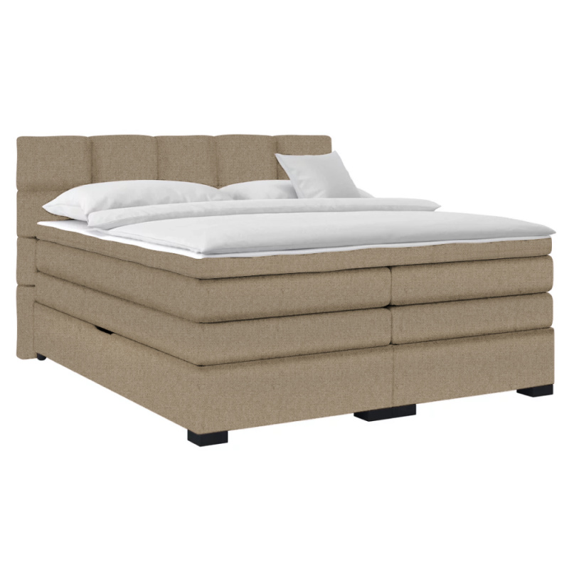 Boxspringová pocketová postel, 200x200, šedohnědá Taupe, APRIL