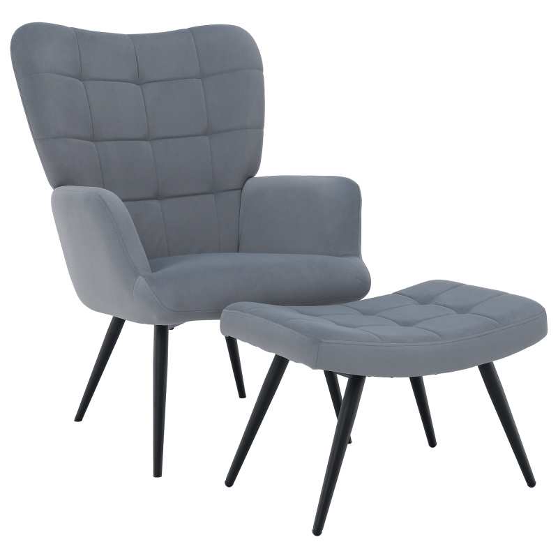 Křeslo s podnoží, šedá Velvet látka/černá, HABEN RP1, rozbalené zboží