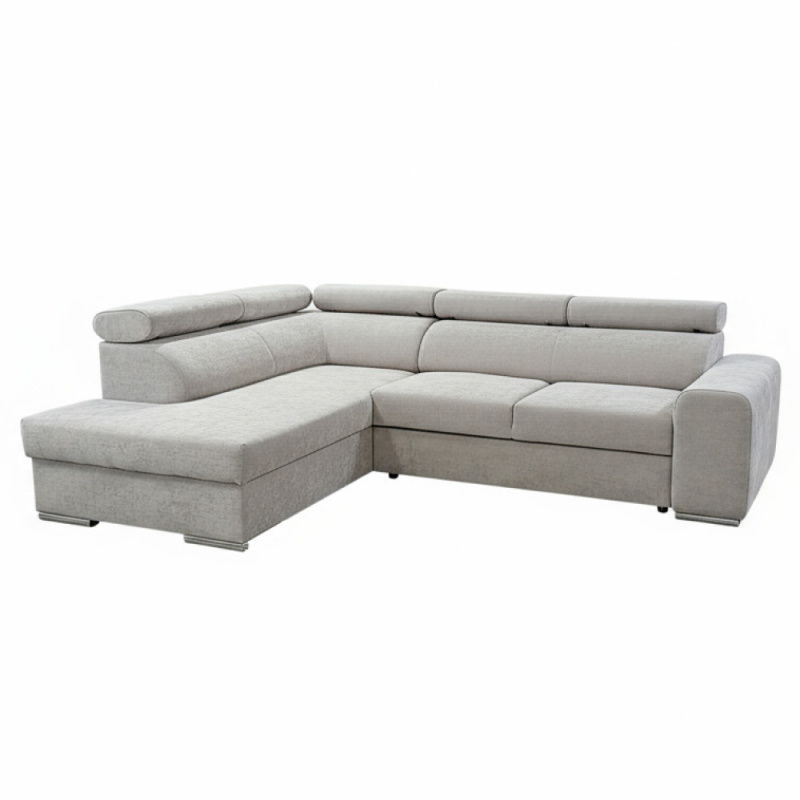 Rohová sedací souprava, béžová, levá, PORTO ROH