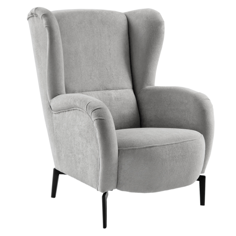 Křeslo ušák, šedá, RAMON