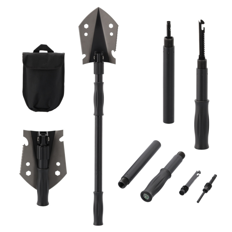 Multifunkční skládací lopata, 9v1, černá, TURAN TYP 1