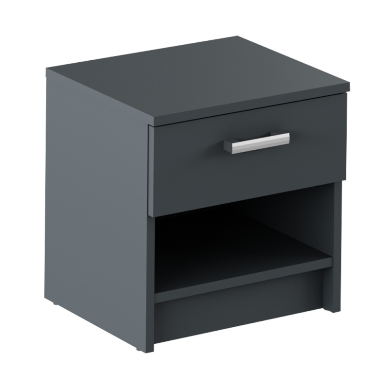 Noční stolek, šedá grafit, ALEXIA NEW P1, poškozené zboží