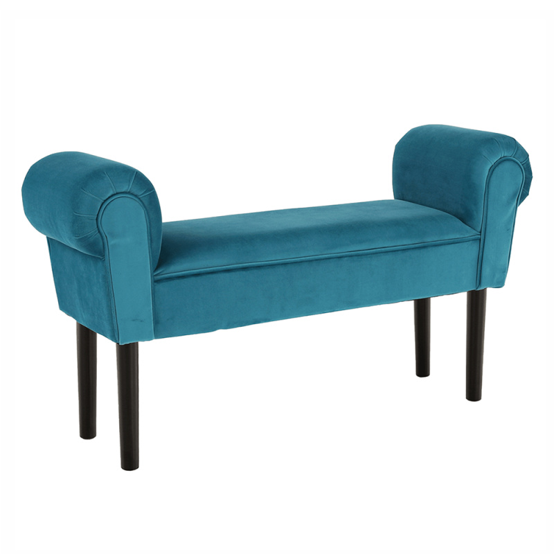 Lavice, Velvet látka  tyrkysová/černá, BURDA P1, poškozené zboží