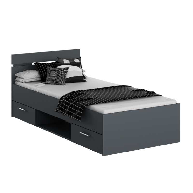 Postel, 90x200, grafit, MICHIGAN NEW P6, poškozený zboží